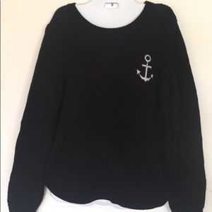 Maison Jules Women’s Anchor Patch Black Pullover
